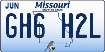 MO license plate GH6H2L
