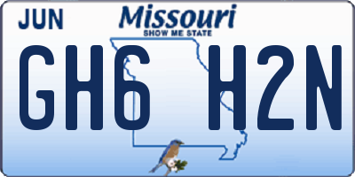MO license plate GH6H2N