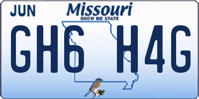 MO license plate GH6H4G