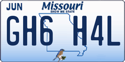 MO license plate GH6H4L