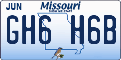MO license plate GH6H6B