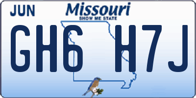 MO license plate GH6H7J