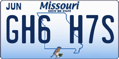 MO license plate GH6H7S