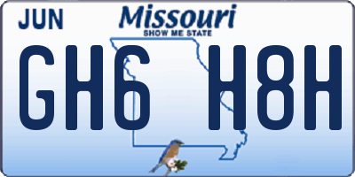 MO license plate GH6H8H