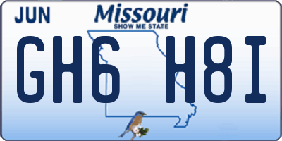 MO license plate GH6H8I