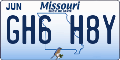 MO license plate GH6H8Y