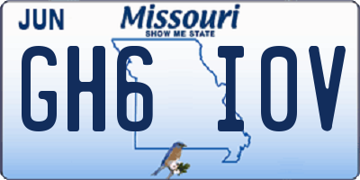 MO license plate GH6I0V