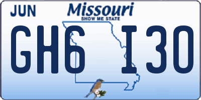 MO license plate GH6I3O