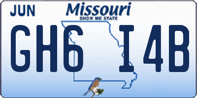 MO license plate GH6I4B