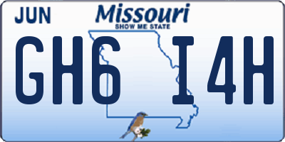 MO license plate GH6I4H