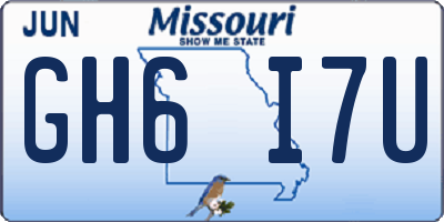 MO license plate GH6I7U