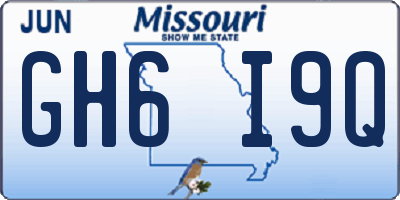 MO license plate GH6I9Q