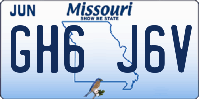 MO license plate GH6J6V
