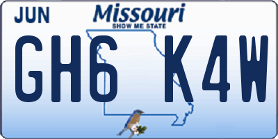 MO license plate GH6K4W