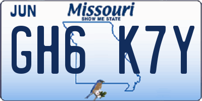 MO license plate GH6K7Y
