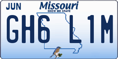 MO license plate GH6L1M