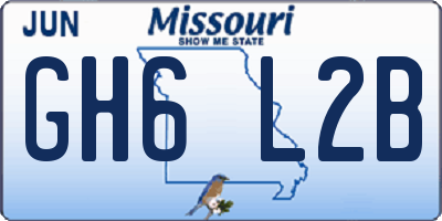 MO license plate GH6L2B