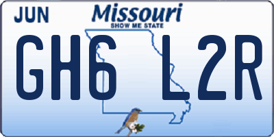 MO license plate GH6L2R