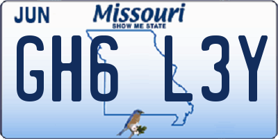 MO license plate GH6L3Y