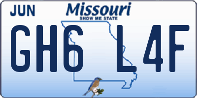 MO license plate GH6L4F