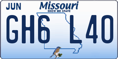 MO license plate GH6L4O
