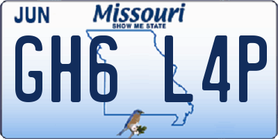 MO license plate GH6L4P