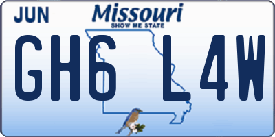 MO license plate GH6L4W