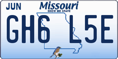MO license plate GH6L5E