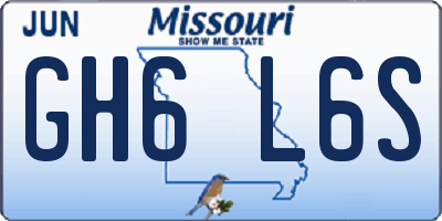 MO license plate GH6L6S