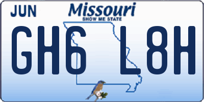 MO license plate GH6L8H