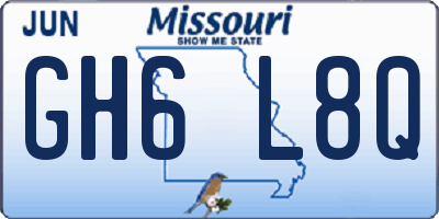 MO license plate GH6L8Q