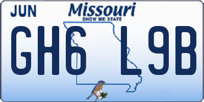 MO license plate GH6L9B