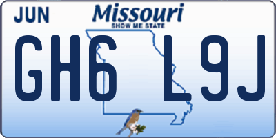MO license plate GH6L9J