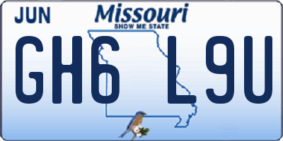MO license plate GH6L9U