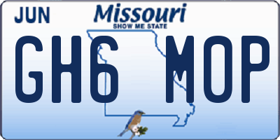 MO license plate GH6M0P