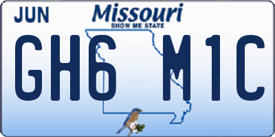 MO license plate GH6M1C
