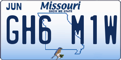 MO license plate GH6M1W