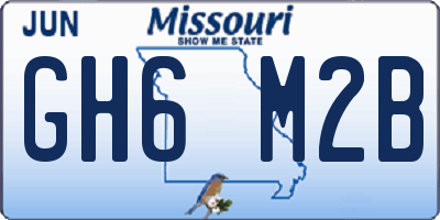 MO license plate GH6M2B