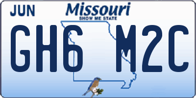 MO license plate GH6M2C