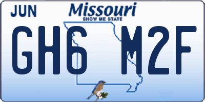 MO license plate GH6M2F