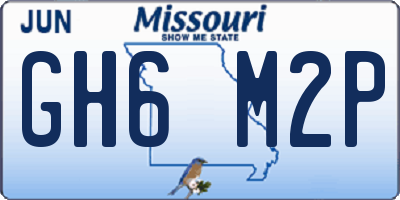 MO license plate GH6M2P