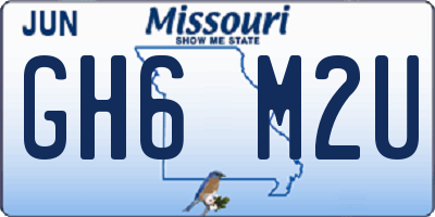 MO license plate GH6M2U