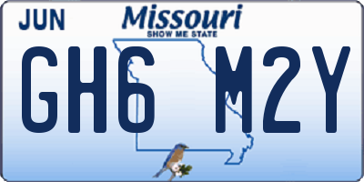 MO license plate GH6M2Y
