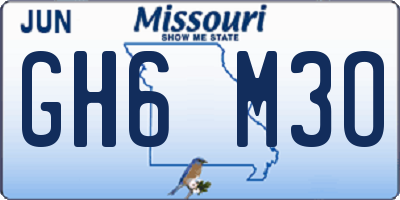 MO license plate GH6M3O