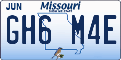 MO license plate GH6M4E