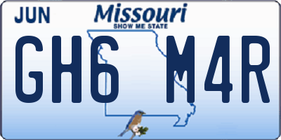 MO license plate GH6M4R