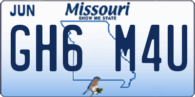 MO license plate GH6M4U