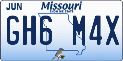 MO license plate GH6M4X