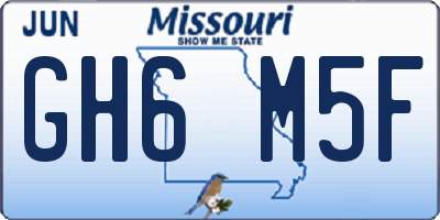 MO license plate GH6M5F