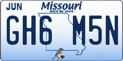 MO license plate GH6M5N